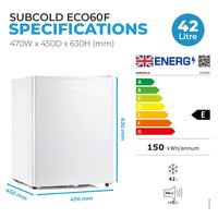 Thumbnail for Subcold Eco60F Mini Freezer - White