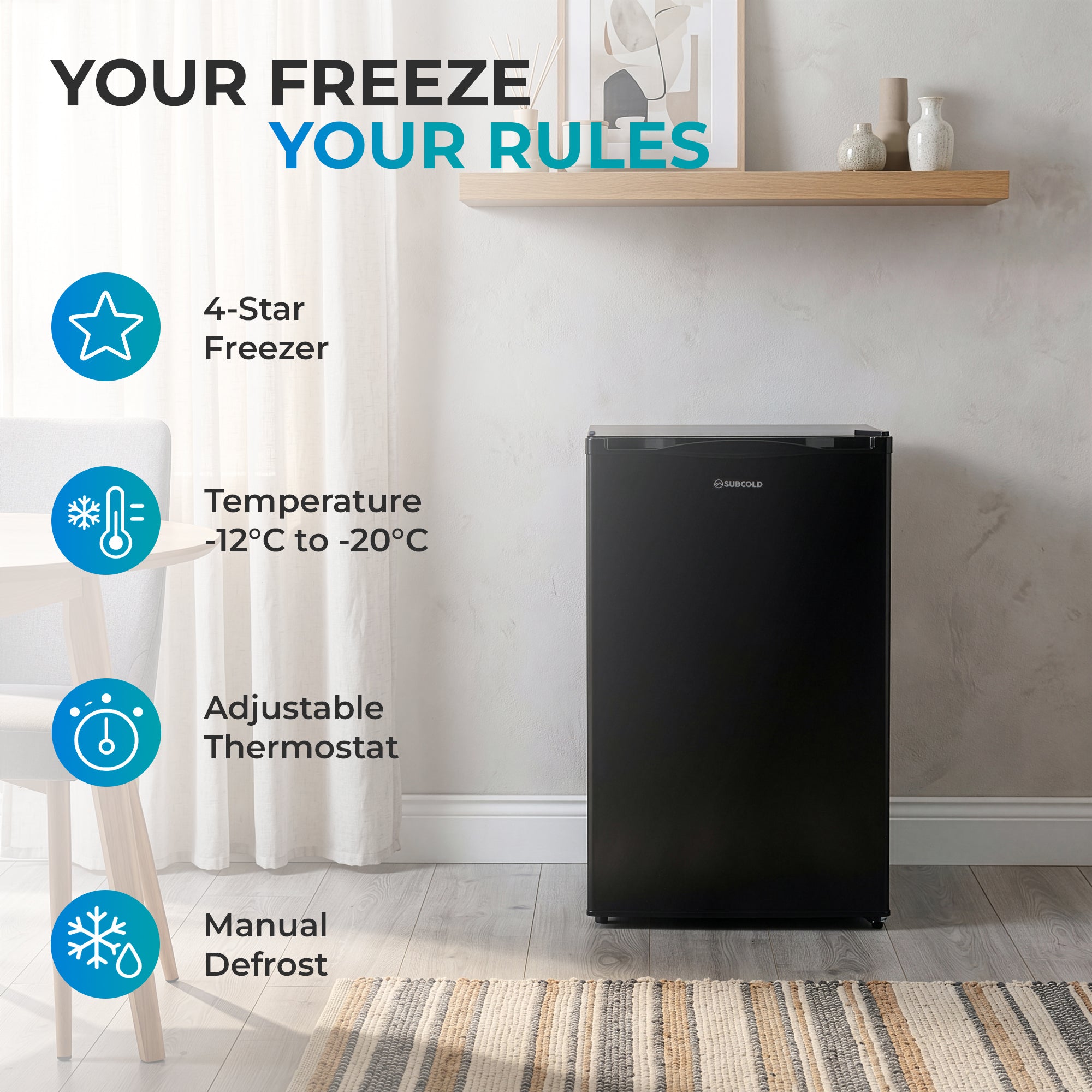 Subcold Eco90F Small Freezer - Black