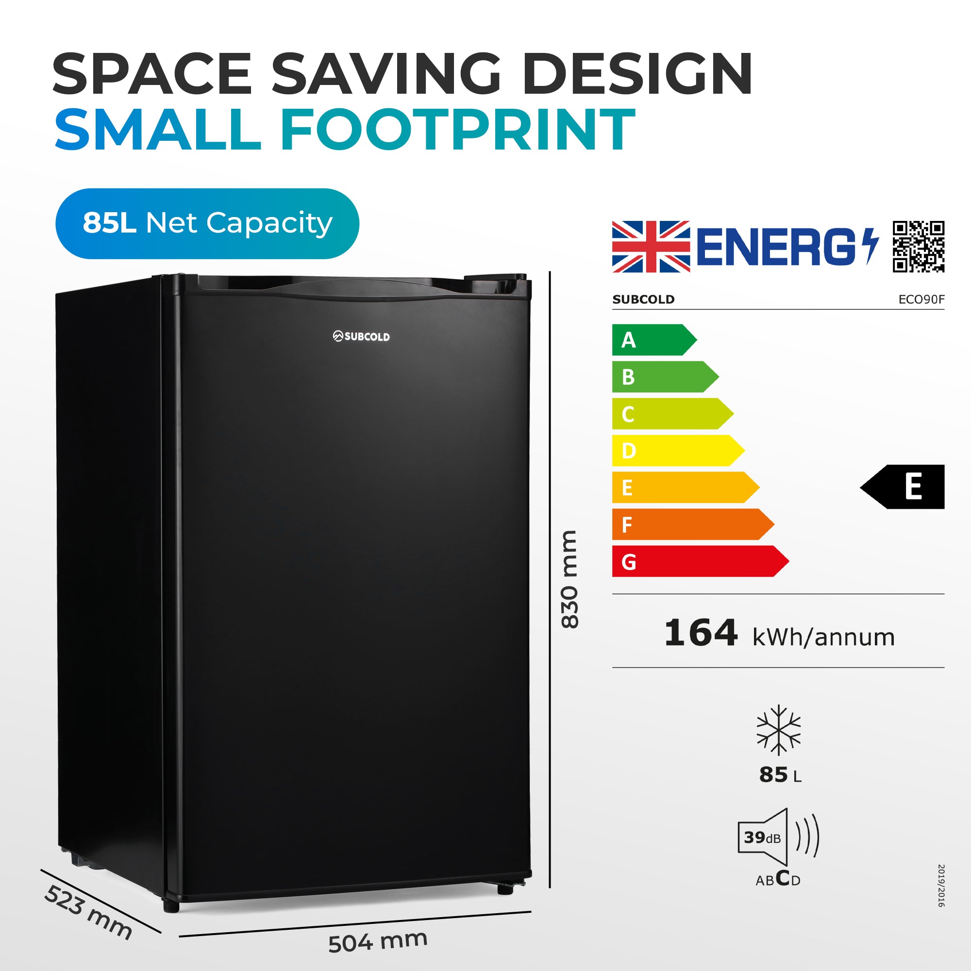 Subcold Eco90F Small Freezer - Black