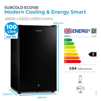 Thumbnail for Subcold Eco100 LED Under Counter Fridge - Black