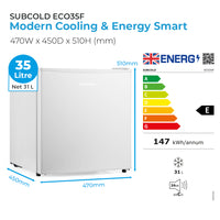 Thumbnail for Subcold Eco35F Mini Freezer - White