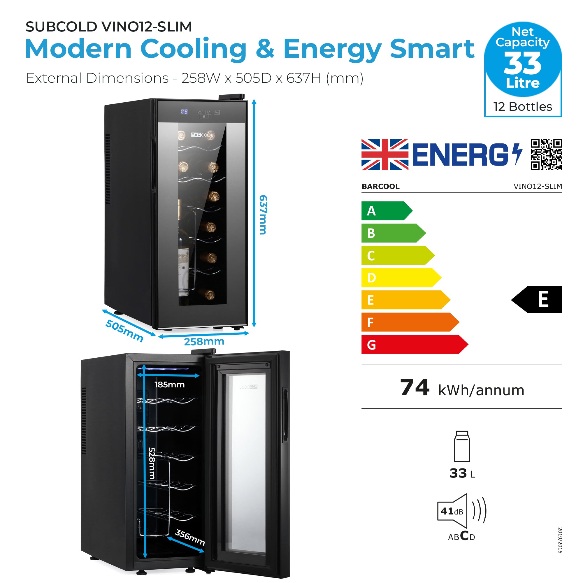 Barcool Vino12 LED Slim Wine Cooler