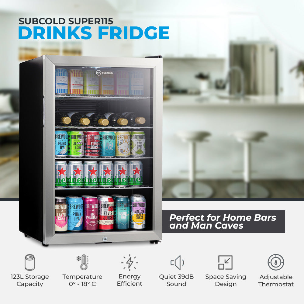 Subcold Super 115 LED Beer Fridge - Stainless Steel