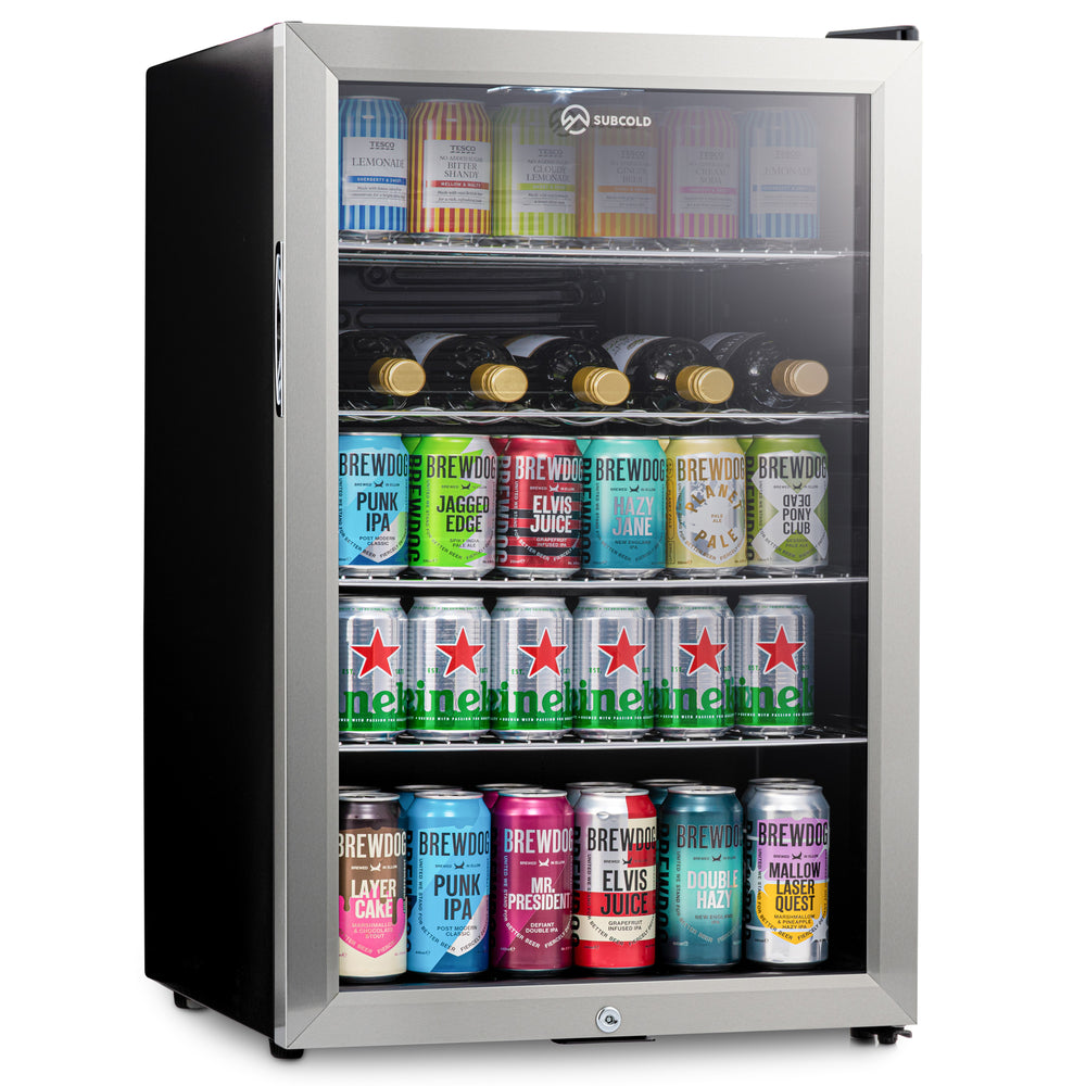 Beer Fridge | 115 Litre Glass Door Fridge - Stainless Steel | Clearance