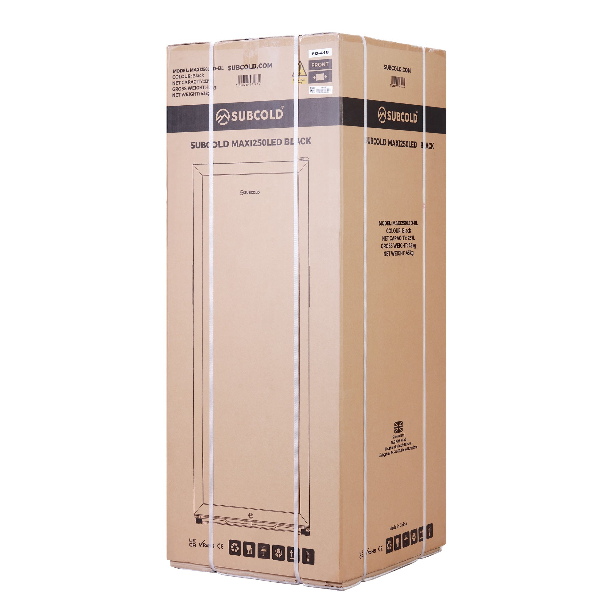 Subcold Maxi250 Tall Drinks Fridge Black