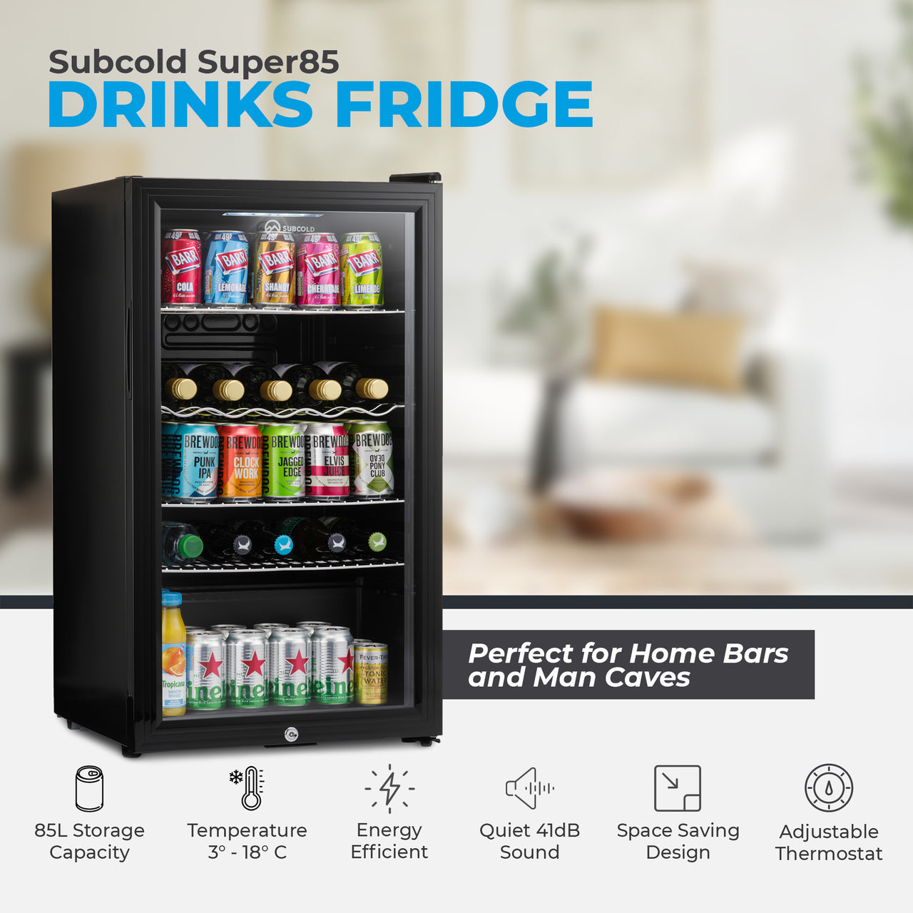 Subcold Super 85 LED Beer Fridge - Black