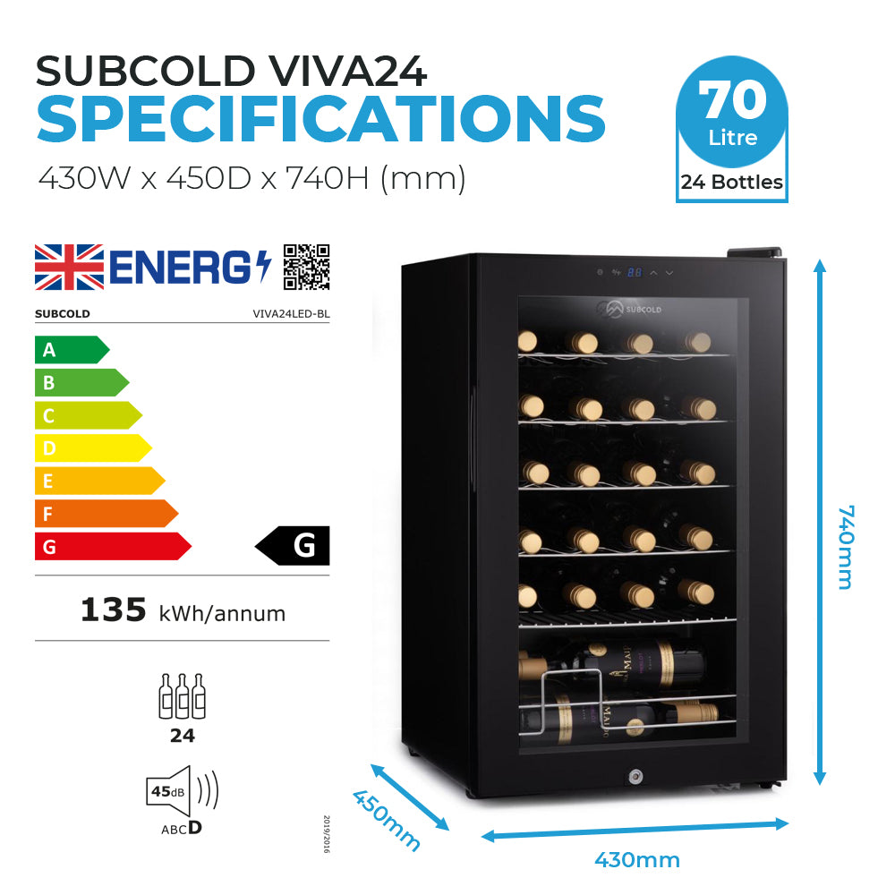 Subcold Viva24 LED Wine Cooler | Refurbished