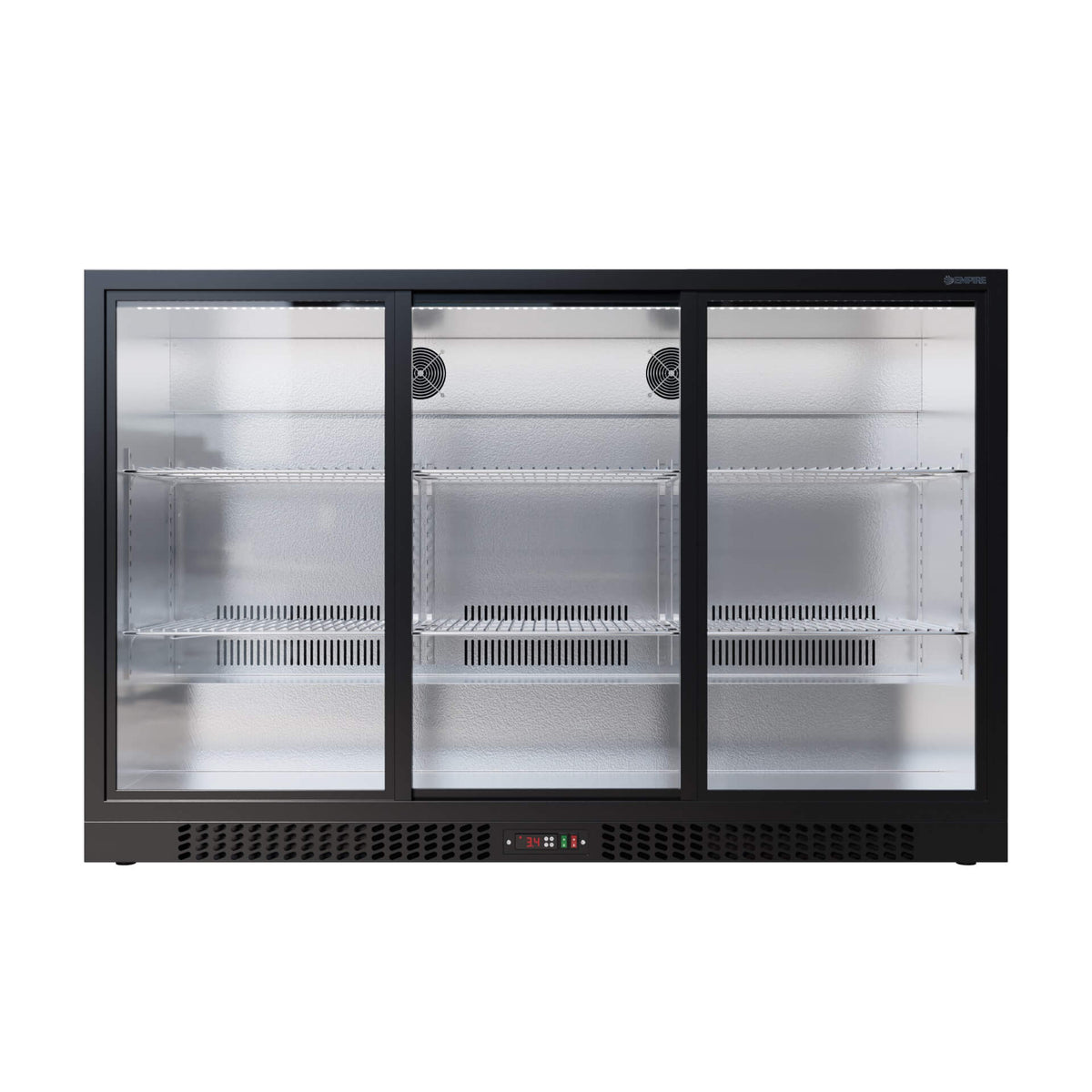 Empire Triple Door 330L Bottle Cooler – B Energy Rated Sliding Door Commercial Back Bar Fridge | CL-320S