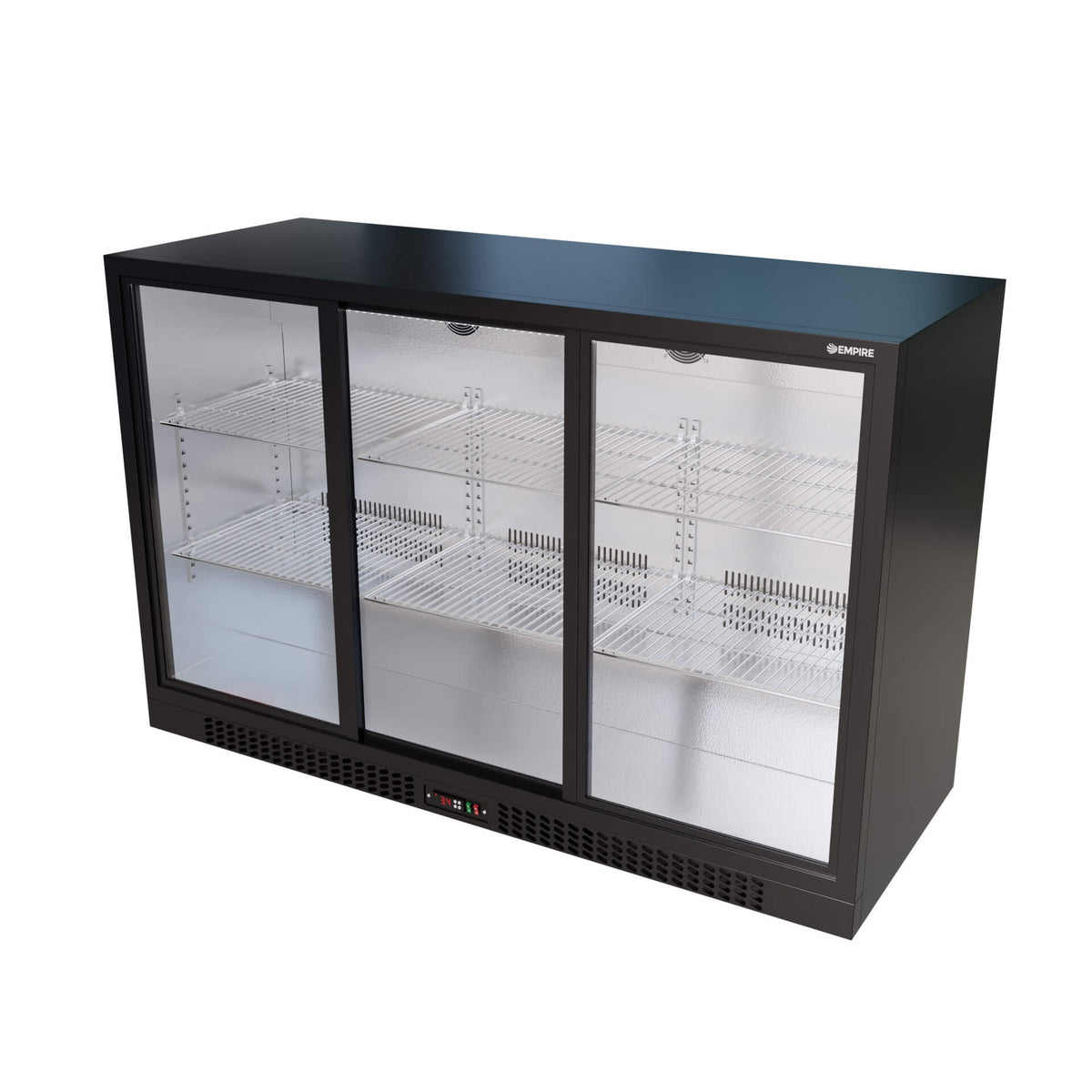 Empire Triple Door 330L Bottle Cooler – B Energy Rated Sliding Door Commercial Back Bar Fridge | CL-320S