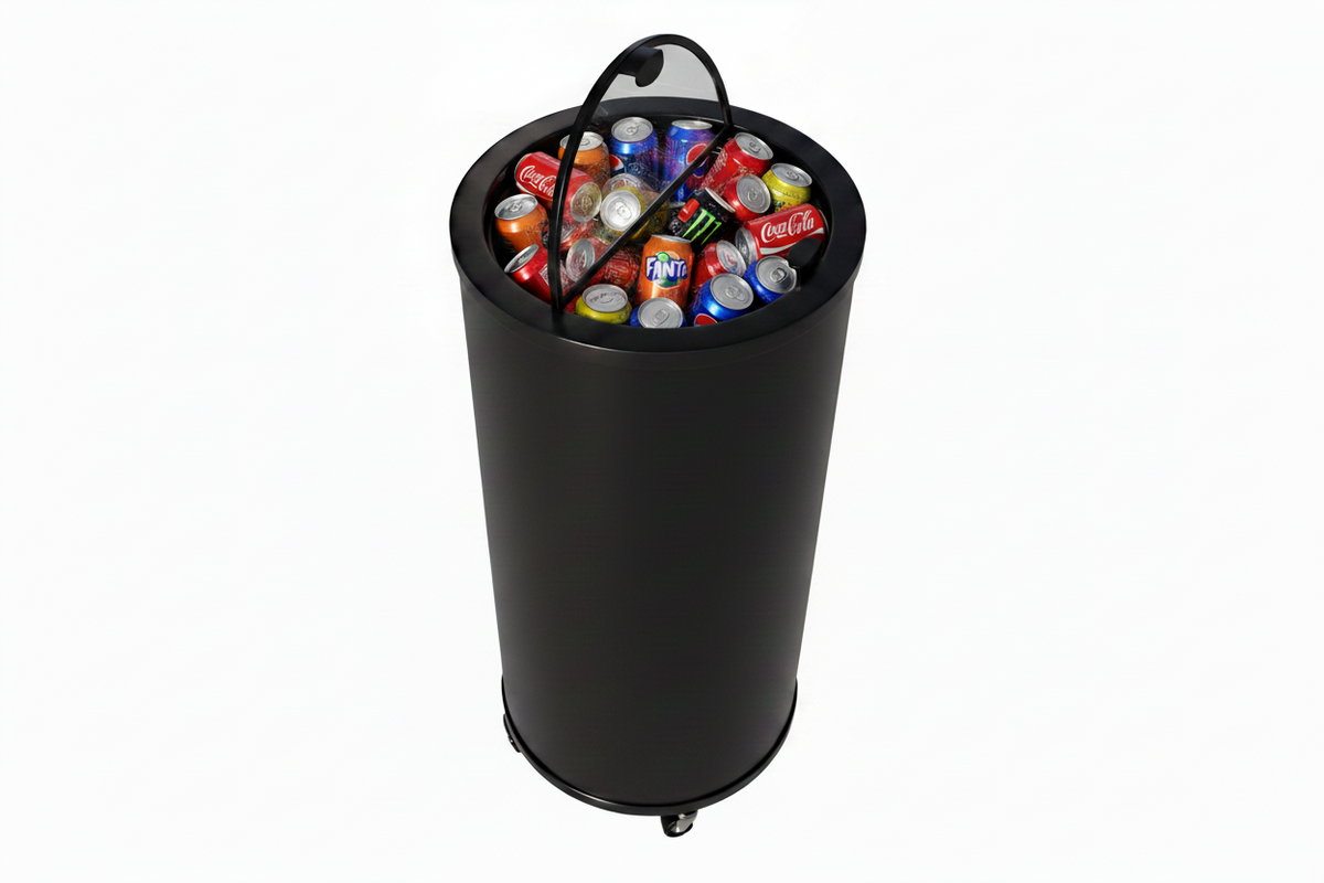 Empire Drinks Can Bottle Dump Impulse Barrel Mobile Cooler Black - EMP-CC77