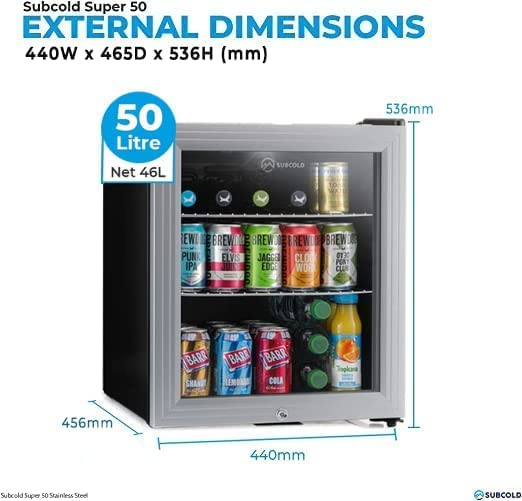 Subcold Super 50 LED Beer Fridge - Silver