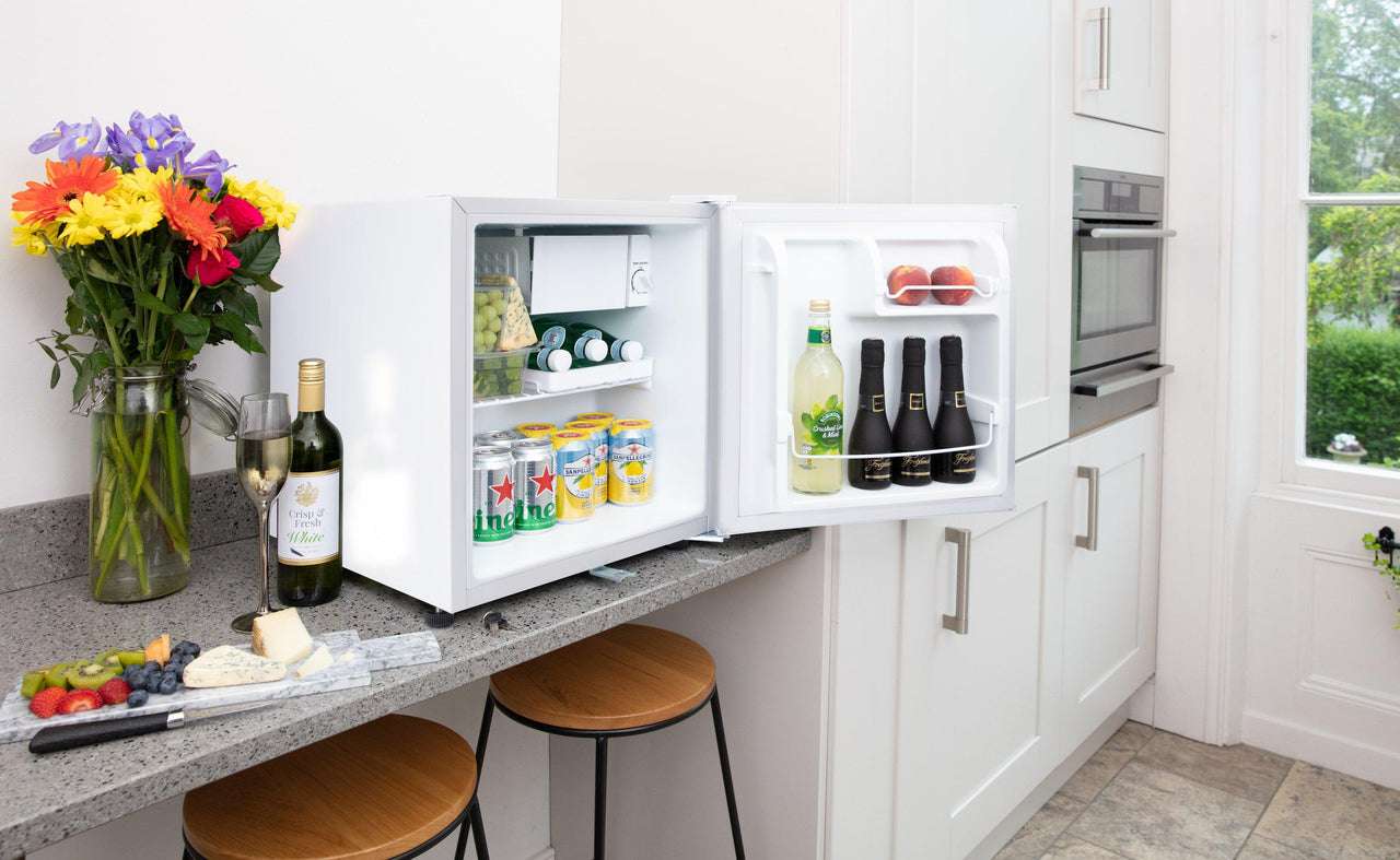 Subcold Eco 50 litre mini fridge on kitchen counter