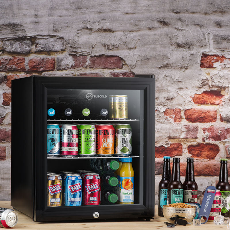 Subcold Super 50 litre table top black beer drinks mini fridge