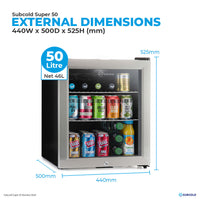 Thumbnail for Subcold Super 50 LED Beer Fridge - Stainless Steel | Refurbished