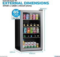 Thumbnail for Subcold Super 85 LED Beer Fridge - Silver