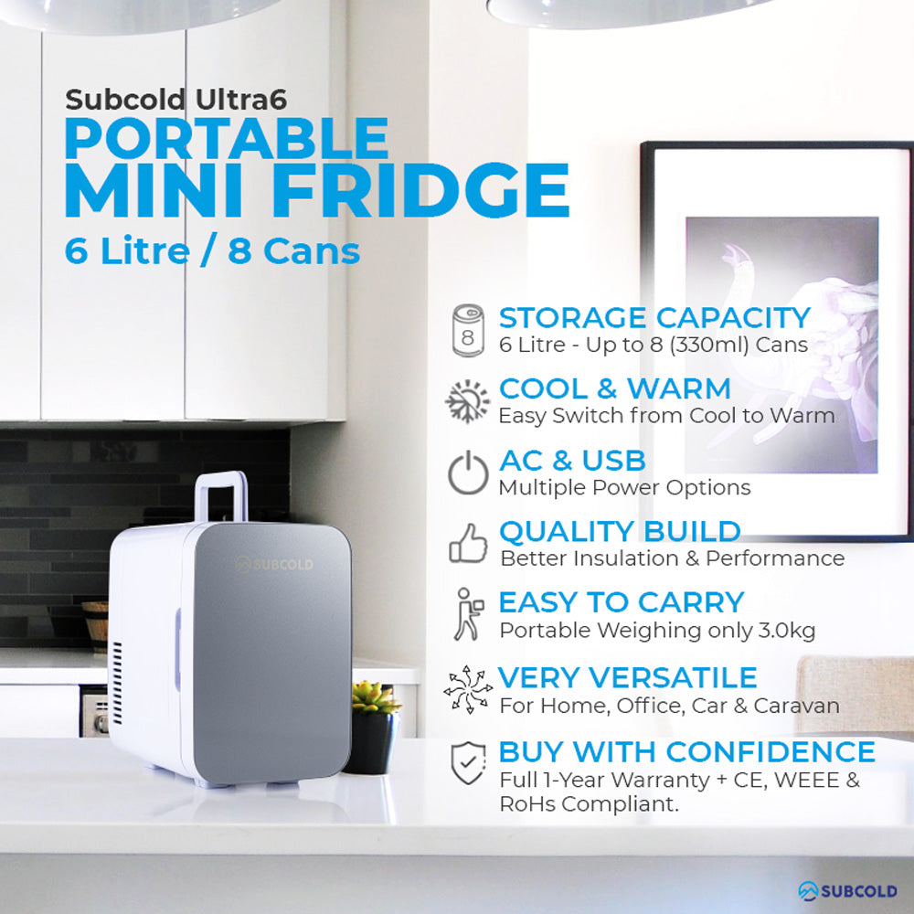 Subcold Ultra 6L Mini Fridge - Grey | Refurbished