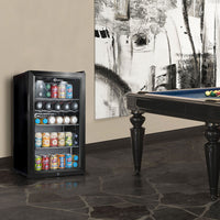 Thumbnail for Subcold Super 85 litre glass door beer drinks under counter black fridge in gaming room
