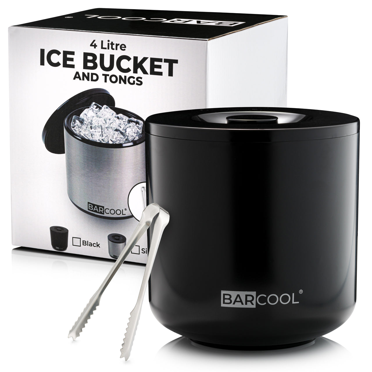 Barcool 4L Ice Bucket - Round Black