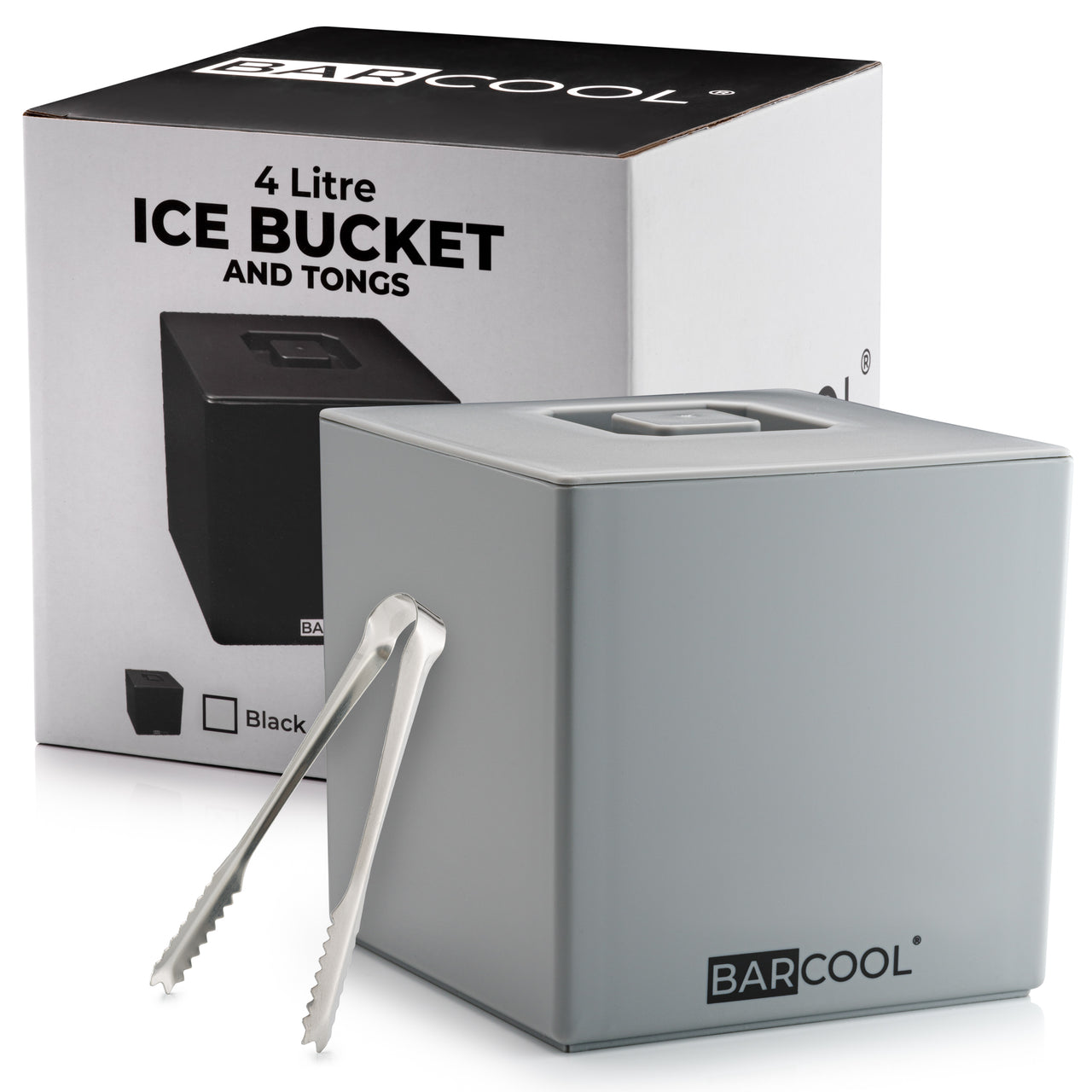 Barcool 4L Ice Bucket - Square Grey