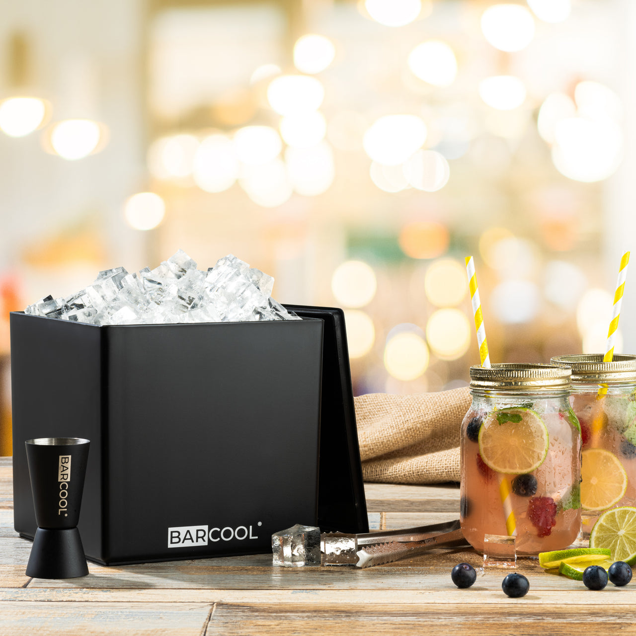 Barcool 4L Ice Bucket - Square Black