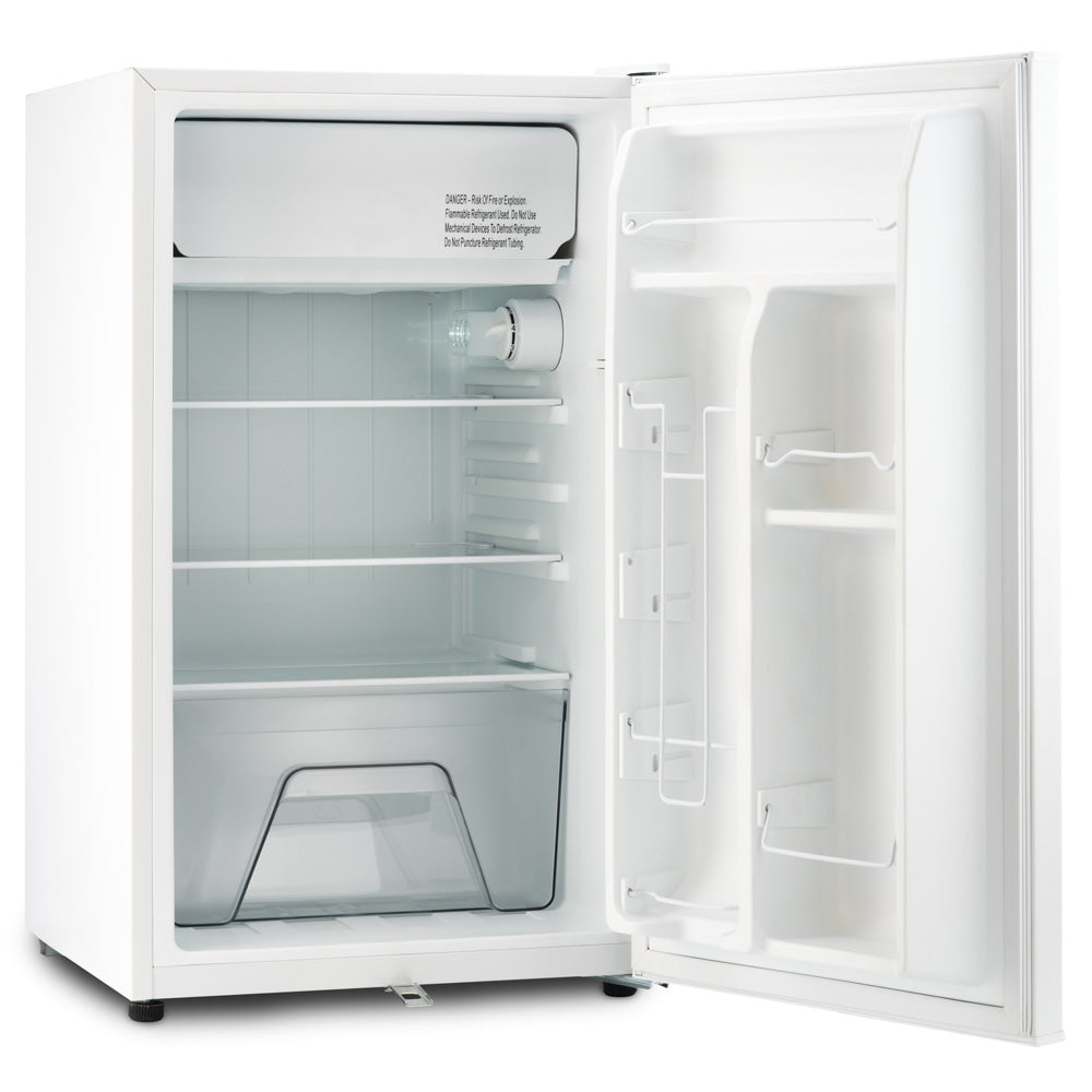Subcold Eco white 100 litre undercounter fridge interior empty with door open
