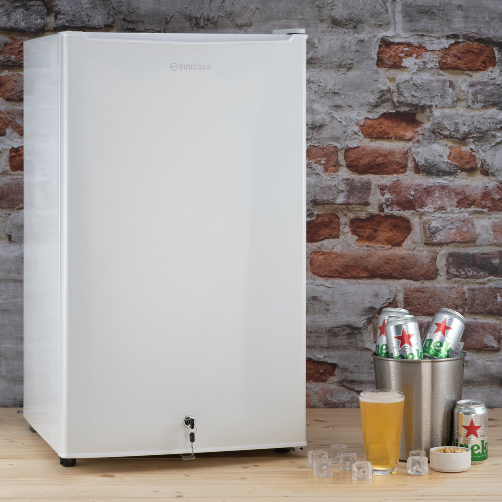 Subcold Eco white 100 litre undercounter fridge lifestyle