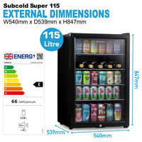 Thumbnail for Subcold Super 115 LED Beer Fridge - Black | Refurbished